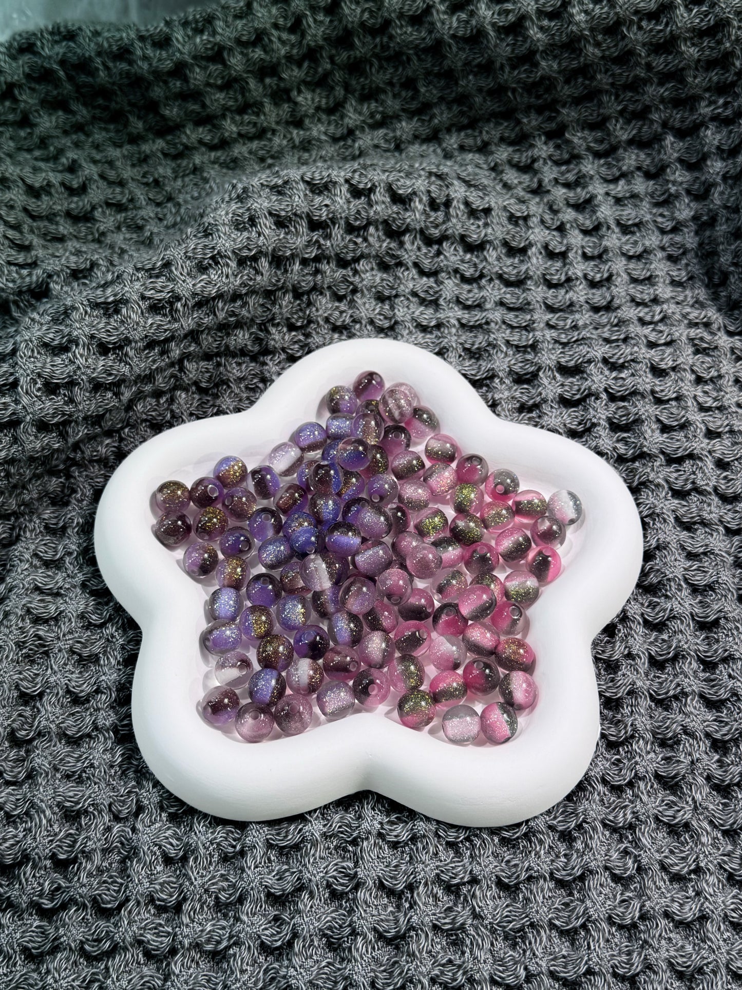 【KUKU SHOP】UV Rainbow Cat's Eye Beads 10mm