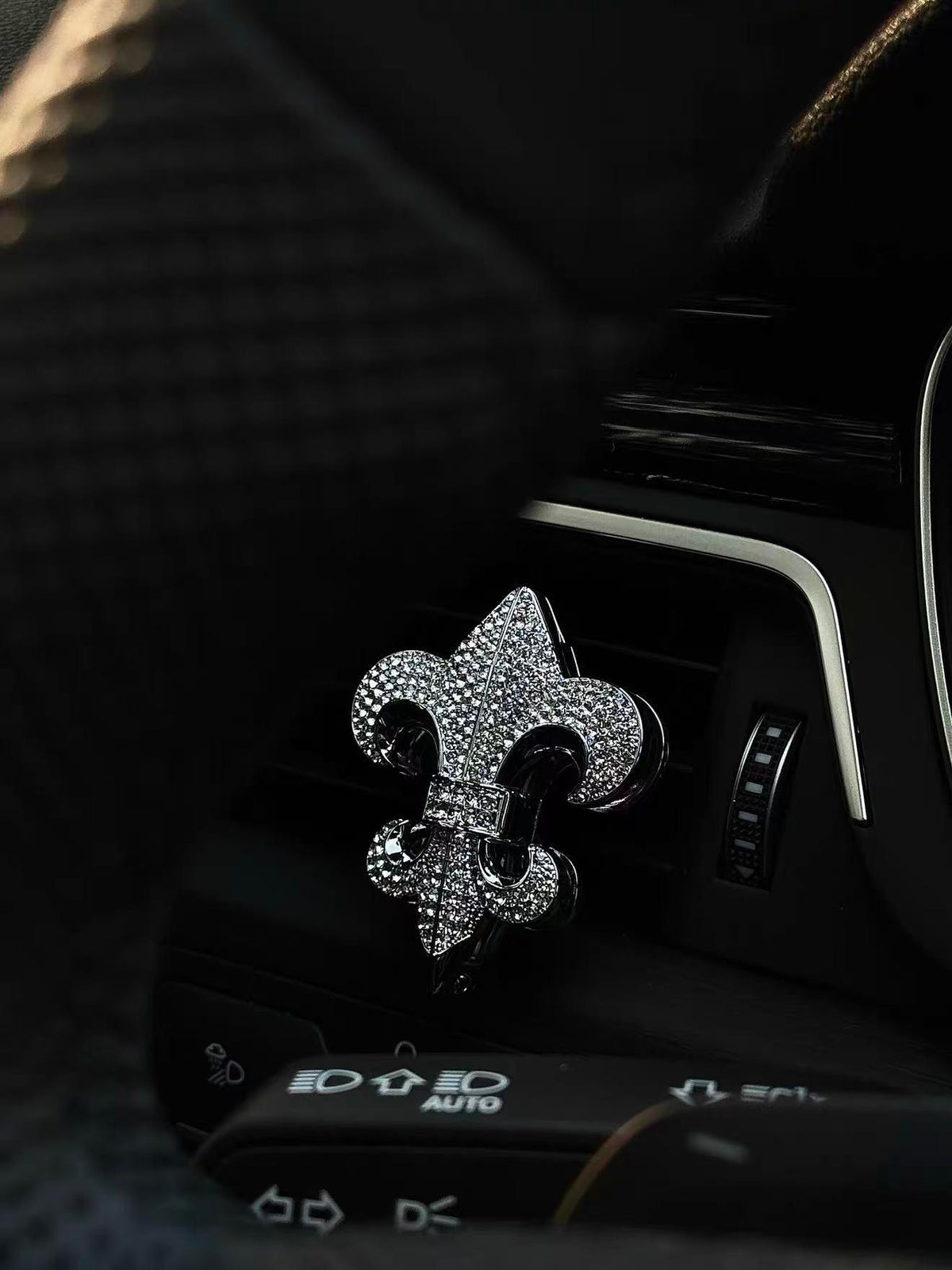 Rhinestone Fleur-de-Lis Hanging Car Air Freshener