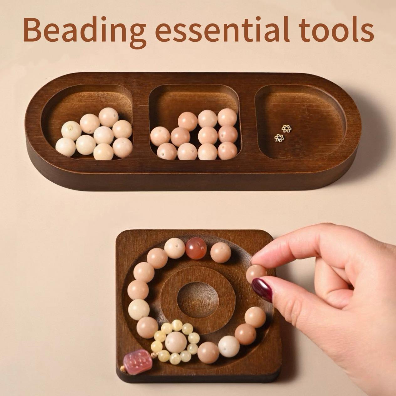 Vintage Walnut Beading Tray, DIY Handmade Jewelry Making Display Tool