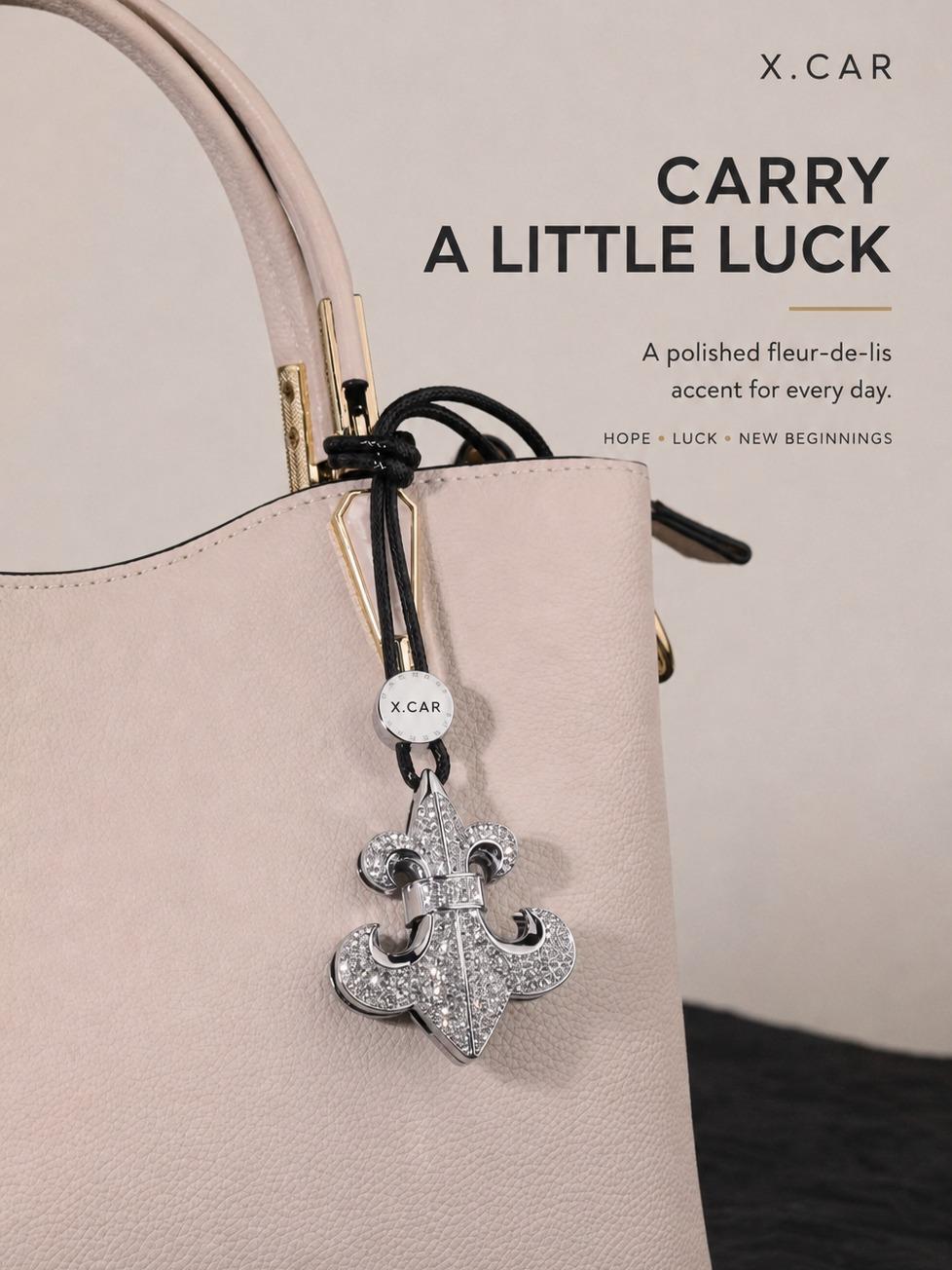 Rhinestone Fleur-de-Lis Hanging Car Air Freshener